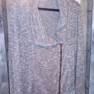 Massimo long sleeve front zip grey sweater